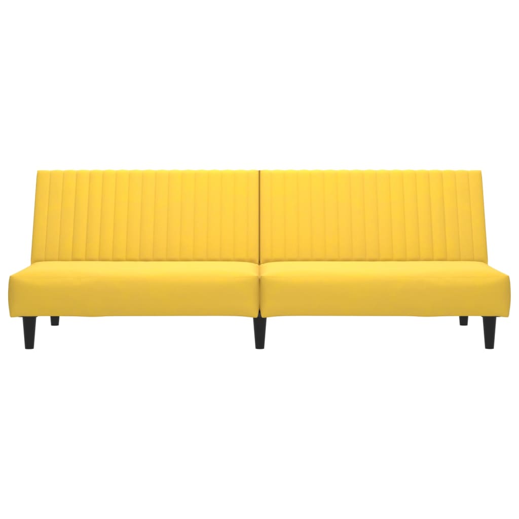 Divano Letto a 2 Posti Giallo in Velluto 375933