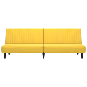 Divano Letto a 2 Posti Giallo in Velluto 375933