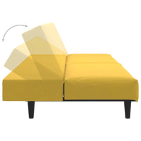 Divano Letto a 2 Posti Giallo in Velluto 375933