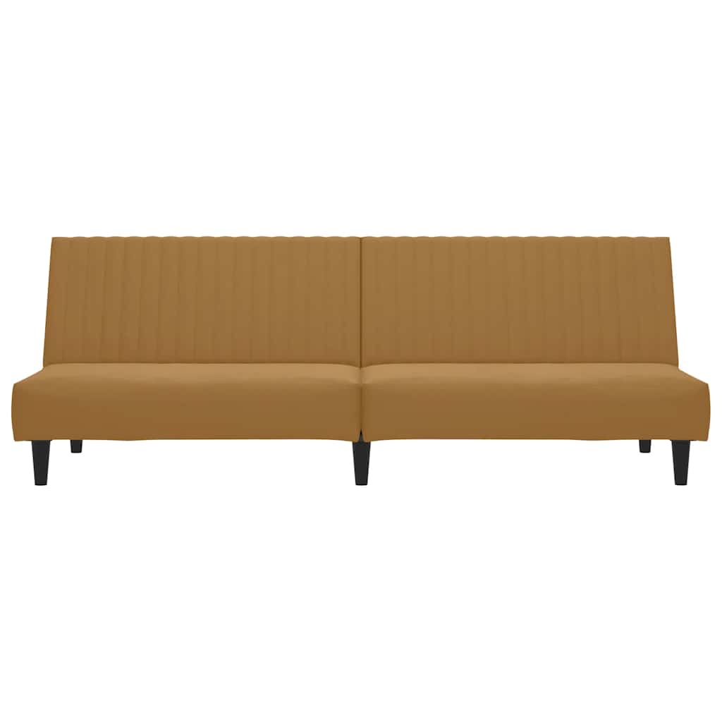 Divano Letto a 2 Posti-Sofa Letto 2 Posti-Daybed Marrone in Velluto 579608