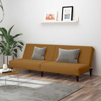 Divano Letto a 2 Posti-Sofa Letto 2 Posti-Daybed Marrone in Velluto 579608