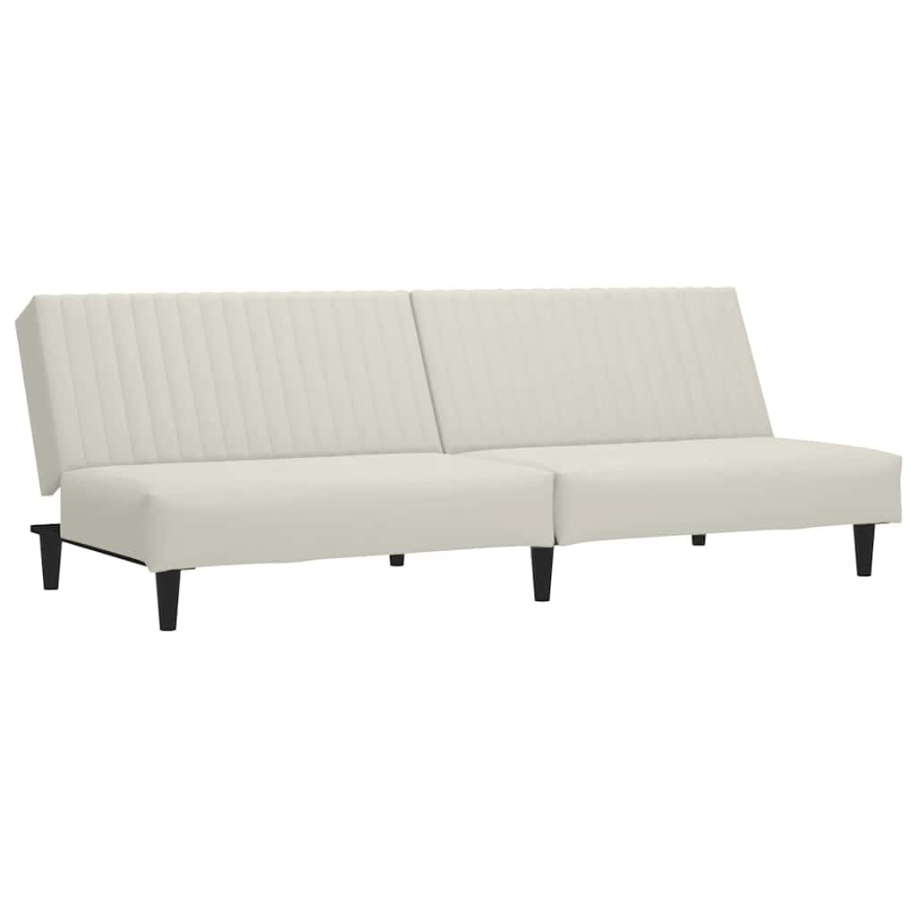 Divano Letto a 2 Posti-Sofa Letto 2 Posti-Daybed Crema in Velluto 265047