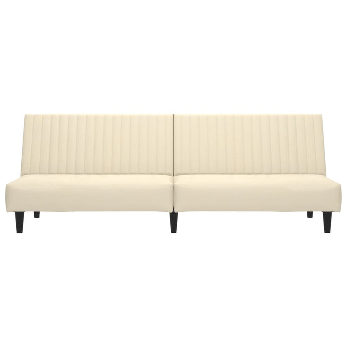 Divano Letto a 2 Posti Crema in Velluto 375935