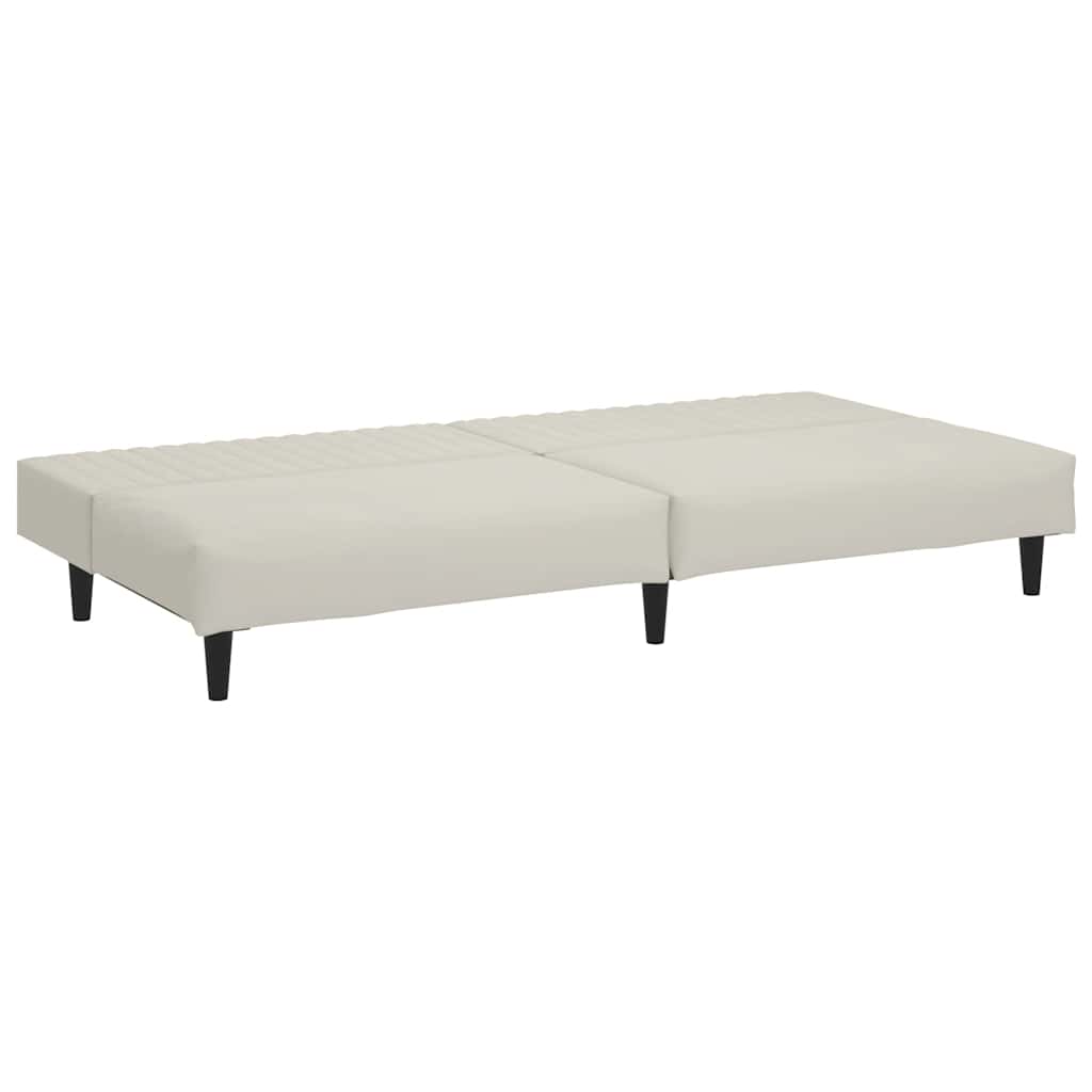 Divano Letto a 2 Posti-Sofa Letto 2 Posti-Daybed Crema in Velluto 265047