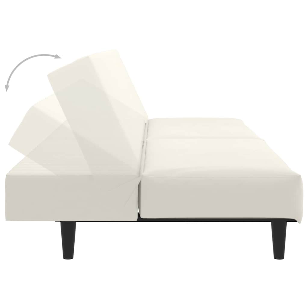 Divano Letto a 2 Posti-Sofa Letto 2 Posti-Daybed Crema in Velluto 265047