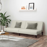 Divano Letto a 2 Posti-Sofa Letto 2 Posti-Daybed Crema in Velluto 265047