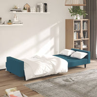 Divano Letto a 2 Posti Blu in Velluto 375936