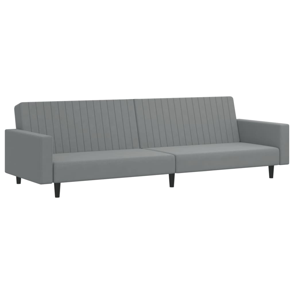 Divano Letto a 2 Posti-Sofa Letto 2 Posti-Daybed Grigio Chiaro in Velluto 866081