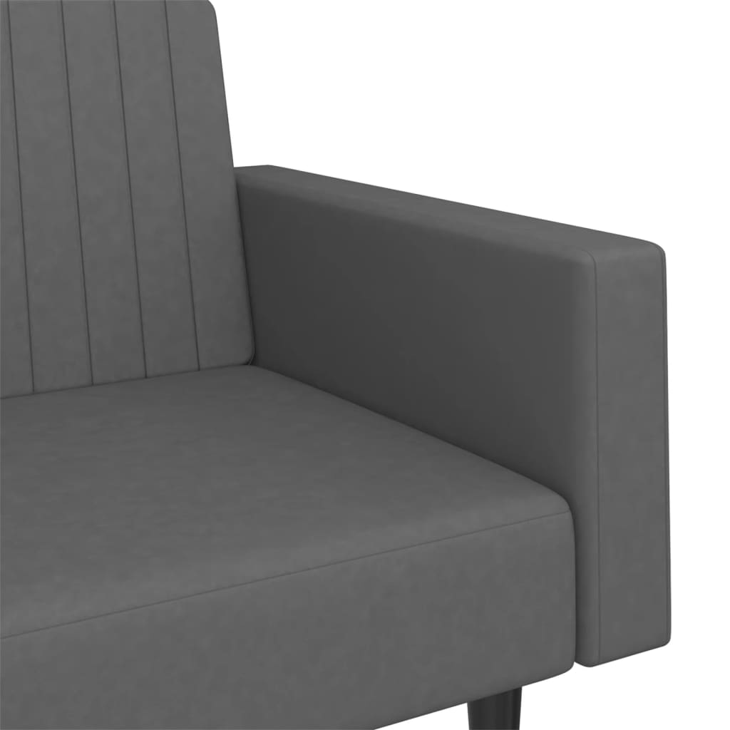 Divano Letto a 2 Posti-Sofa Letto 2 Posti-Daybed Grigio Scuro in Velluto 944241