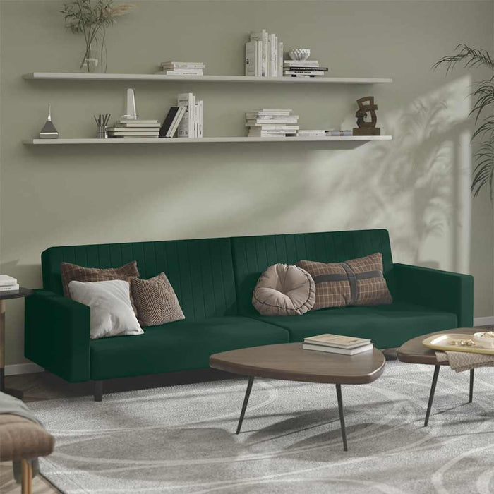 Divano Letto a 2 Posti-Sofa Letto 2 Posti-Daybed Verde Scuro in Velluto 828282