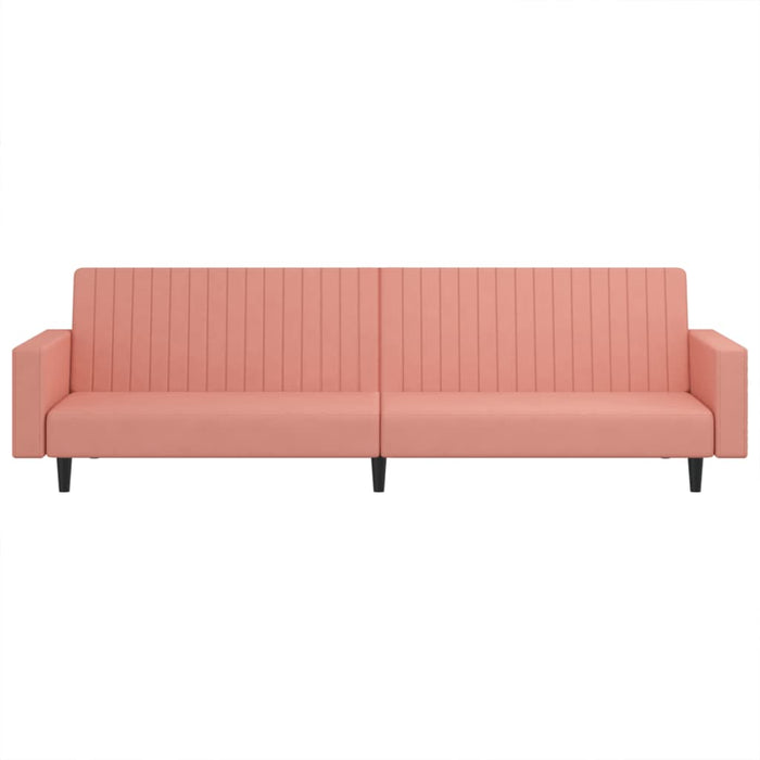 Divano Letto a 2 Posti Rosa in Velluto 375941