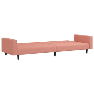 Divano Letto a 2 Posti Rosa in Velluto 375941
