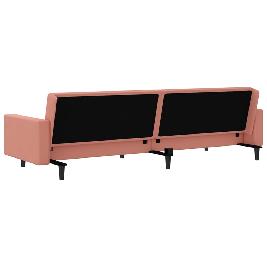 Divano Letto a 2 Posti Rosa in Velluto 375941
