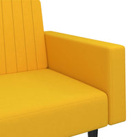 Divano Letto a 2 Posti Giallo in Velluto 375944