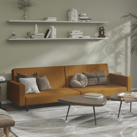 Divano Letto a 2 Posti Marrone in Vellutocod mxl 111927