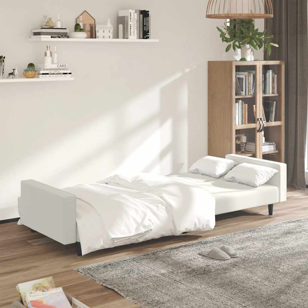 Divano Letto a 2 Posti-Sofa Letto 2 Posti-Daybed Crema in Velluto 206613