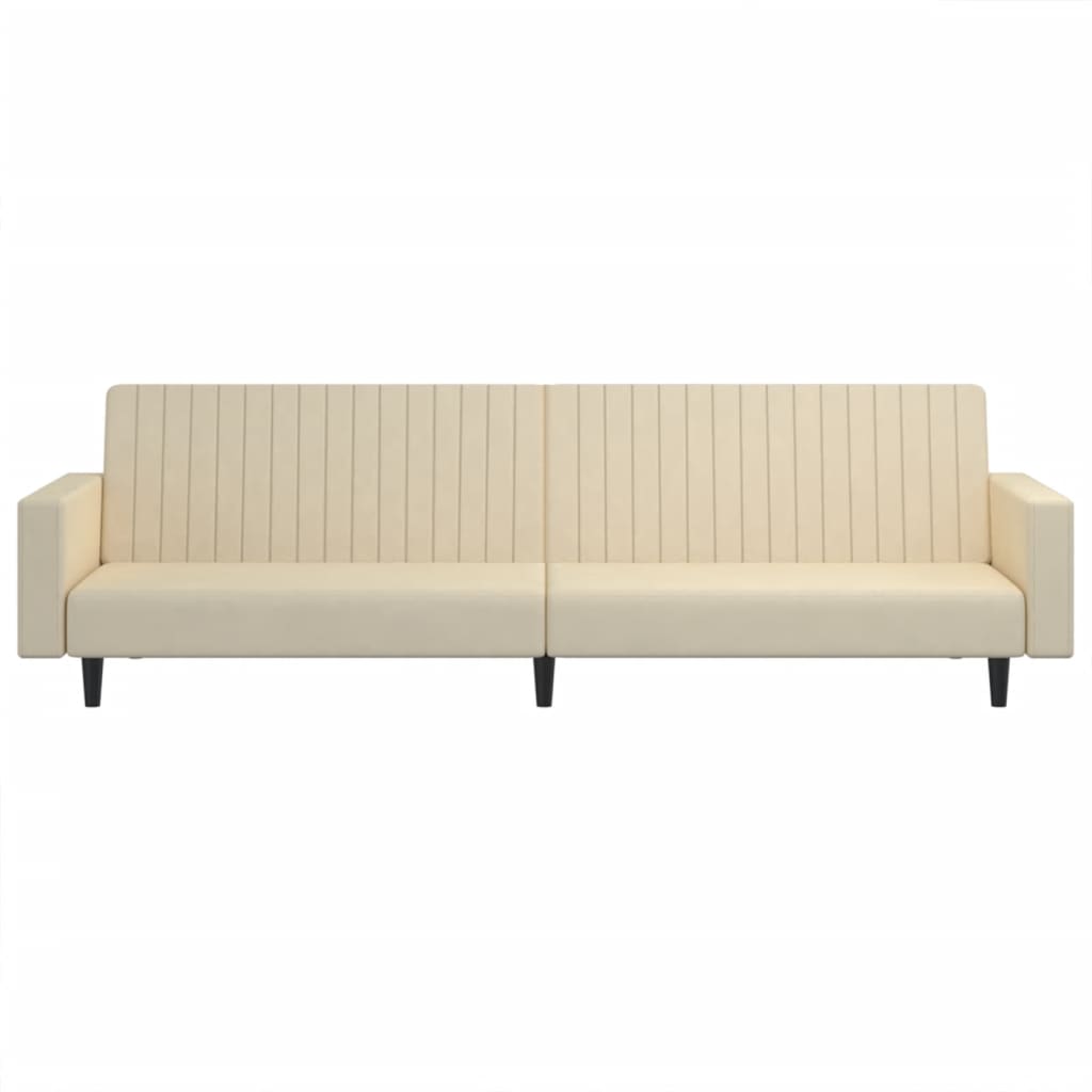 Divano Letto a 2 Posti-Sofa Letto 2 Posti-Daybed Crema in Velluto 206613