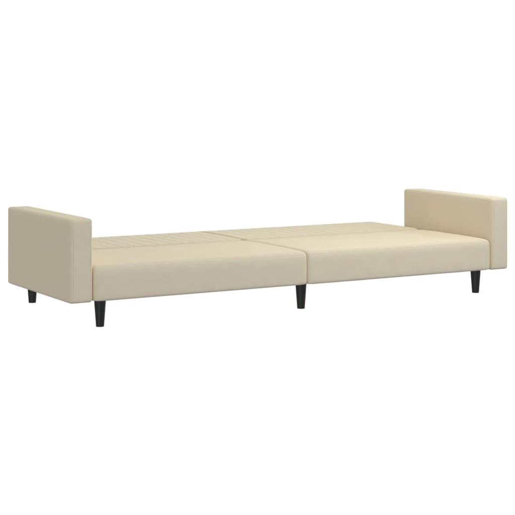 Divano Letto a 2 Posti-Sofa Letto 2 Posti-Daybed Crema in Velluto 206613