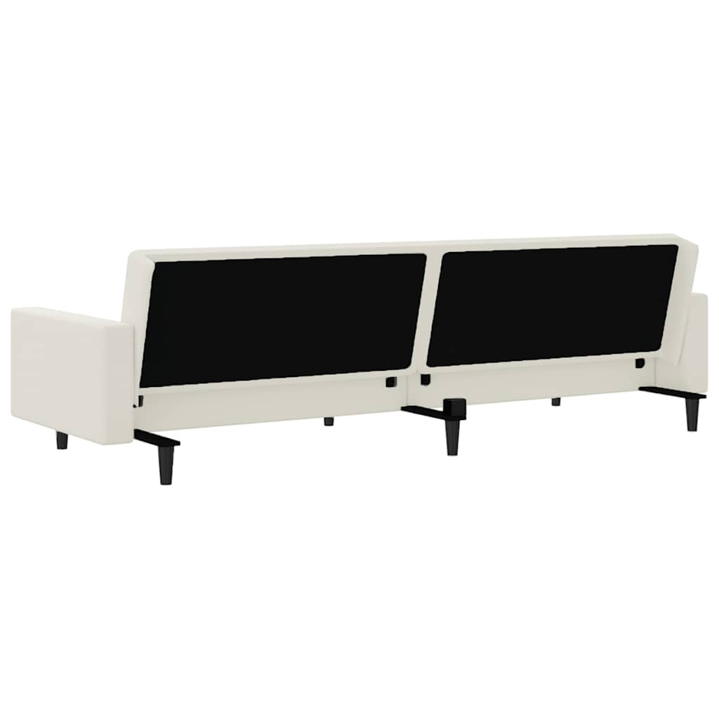 Divano Letto a 2 Posti-Sofa Letto 2 Posti-Daybed Crema in Velluto 206613