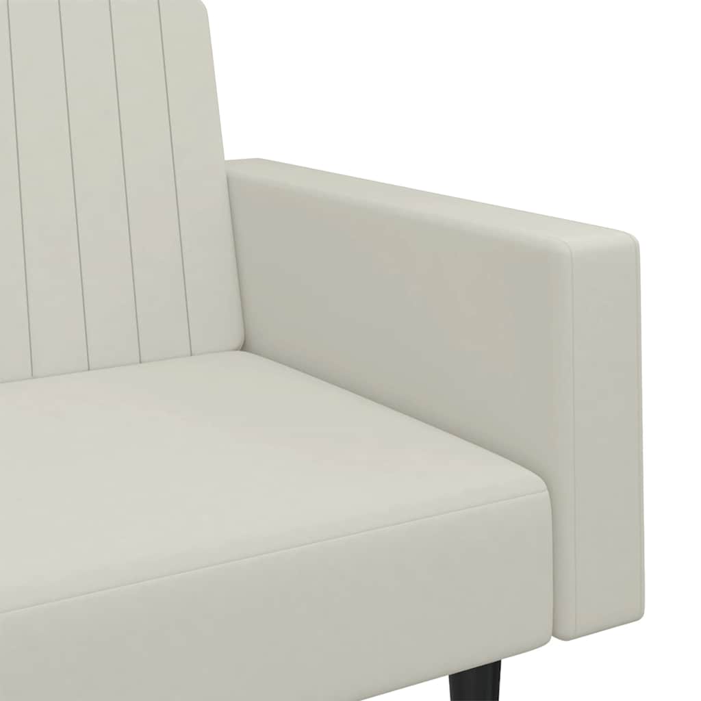 Divano Letto a 2 Posti-Sofa Letto 2 Posti-Daybed Crema in Velluto 206613