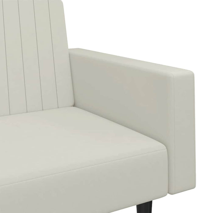 Divano Letto a 2 Posti-Sofa Letto 2 Posti-Daybed Crema in Velluto 206613