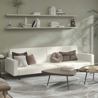 Divano Letto a 2 Posti-Sofa Letto 2 Posti-Daybed Crema in Velluto 206613