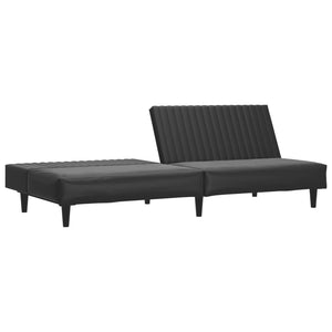 Divano Letto a 2 Posti Nero in Similpelle 375947