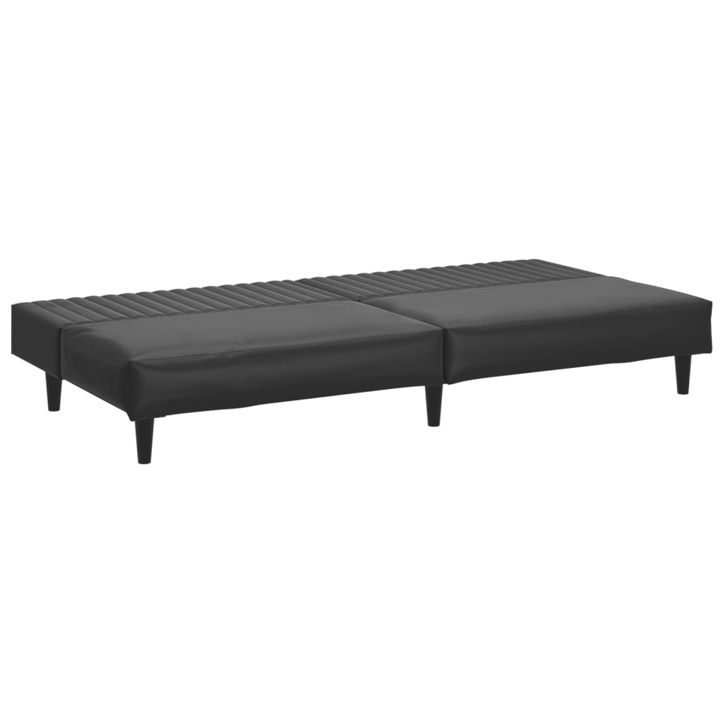 Divano Letto a 2 Posti Nero in Similpelle 375947