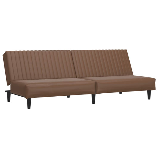 Divano Letto a 2 Posti-Sofa Letto 2 Posti-Daybed Marrone in Similpelle