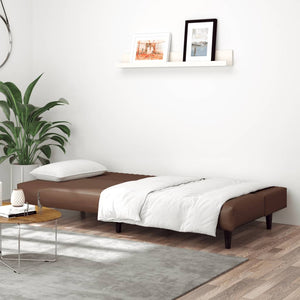 Divano Letto a 2 Posti-Sofa Letto 2 Posti-Daybed Marrone in Similpelle