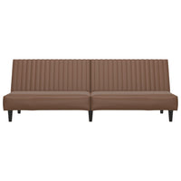 Divano Letto a 2 Posti Marrone in Similpelle 375948