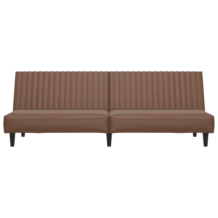 Divano Letto a 2 Posti Marrone in Similpelle 375948