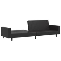 Divano Letto a 2 Posti Nero in Similpelle 375951
