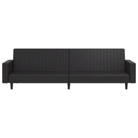Divano Letto a 2 Posti Nero in Similpelle 375951