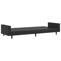 Divano Letto a 2 Posti Nero in Similpelle 375951