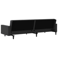 Divano Letto a 2 Posti Nero in Similpelle 375951