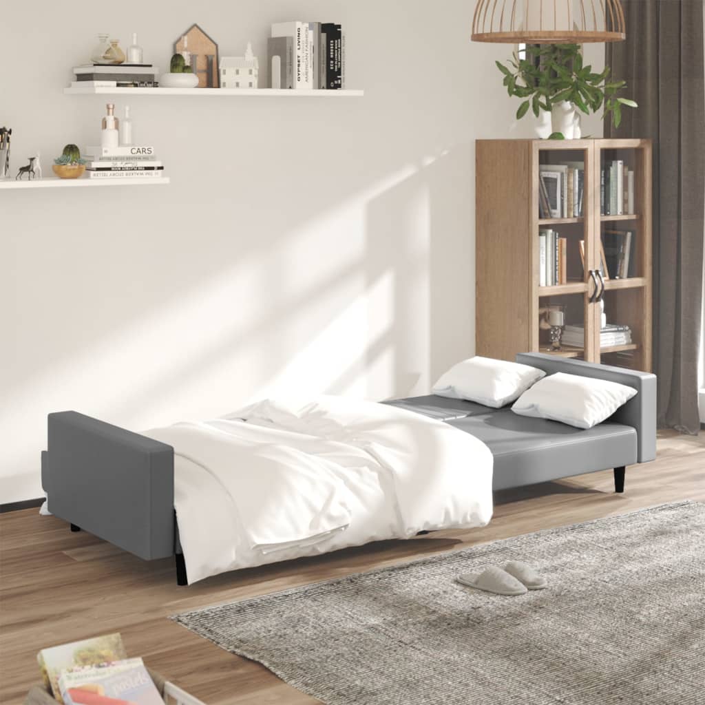 Divano Letto a 2 Posti-Sofa Letto 2 Posti-Daybed Grigio in Similpelle 816716