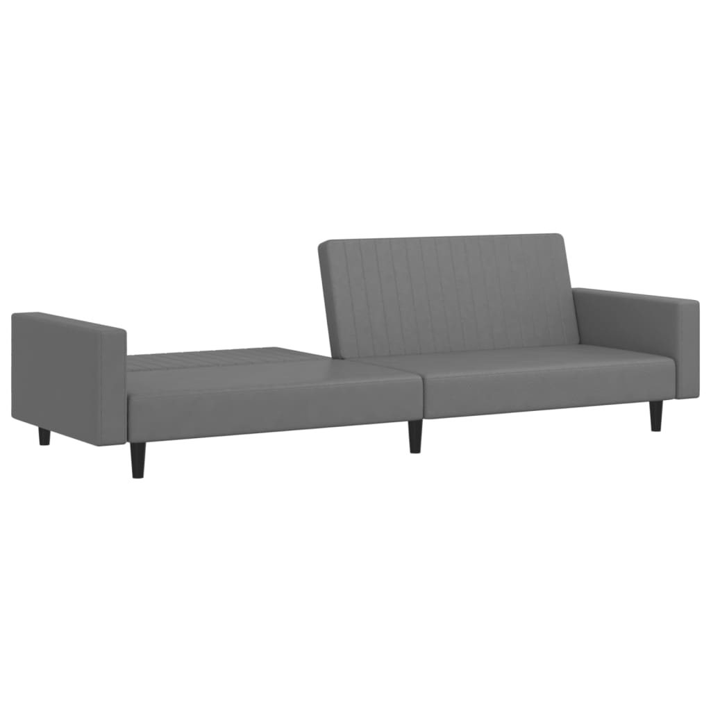 Divano Letto a 2 Posti Grigio in Similpelle 375953