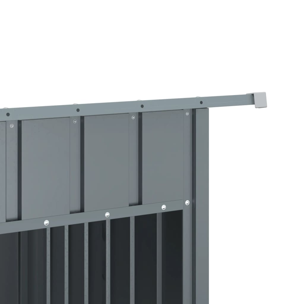 Casetta Cani con Tetto Antracite 153x91x110 cm Acciaio Zincato 172572