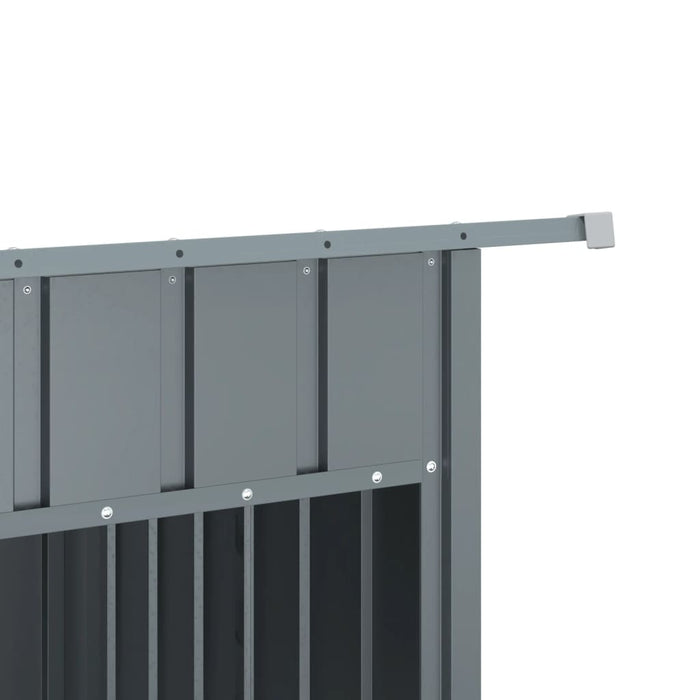 Casetta Cani con Tetto Antracite 153x91x110 cm Acciaio Zincato 172572