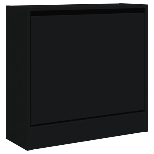 Scarpiera scarpiera mobile contenitore ingresso corridoio soggiorno 60 x 21 x 57 cm nero legno ingegnerizzato 02_0021990