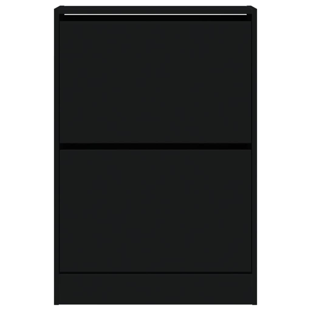 Scarpiera Nera 60x21x87,5 cm in Legno Multistrato 839890