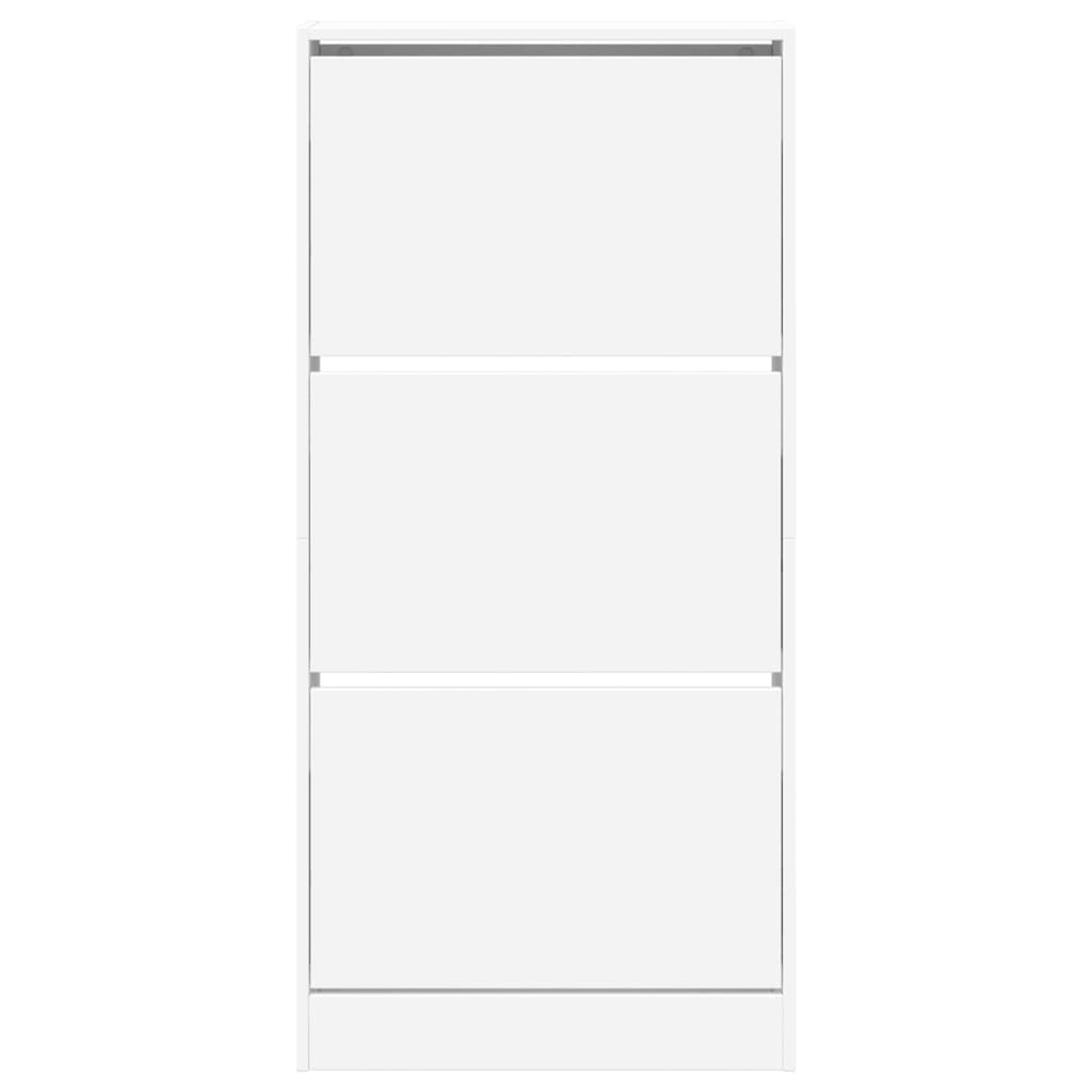 Scarpiera Bianca 60x21x125,5 cm in Legno Multistrato 839896