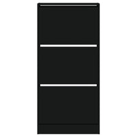 Scarpiera Nera 60x21x125,5 cm in Legno Multistrato 839897