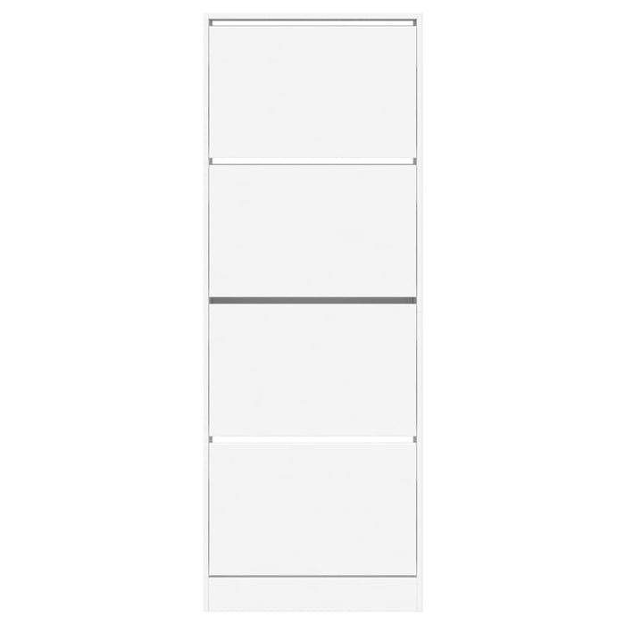 Scarpiera Bianca 60x21x163,5 cm in Legno Multistrato 839903