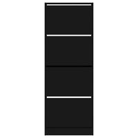 Scarpiera Nera 60x21x163,5 cm in Legno Multistrato 839904