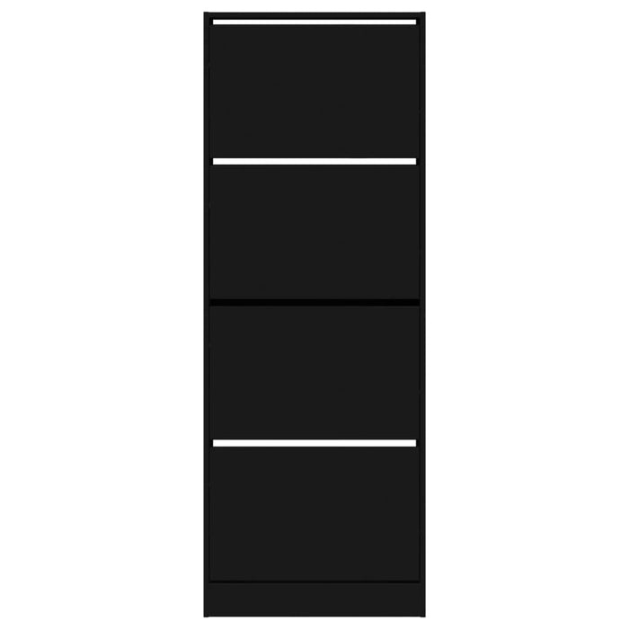 Scarpiera Nera 60x21x163,5 cm in Legno Multistrato