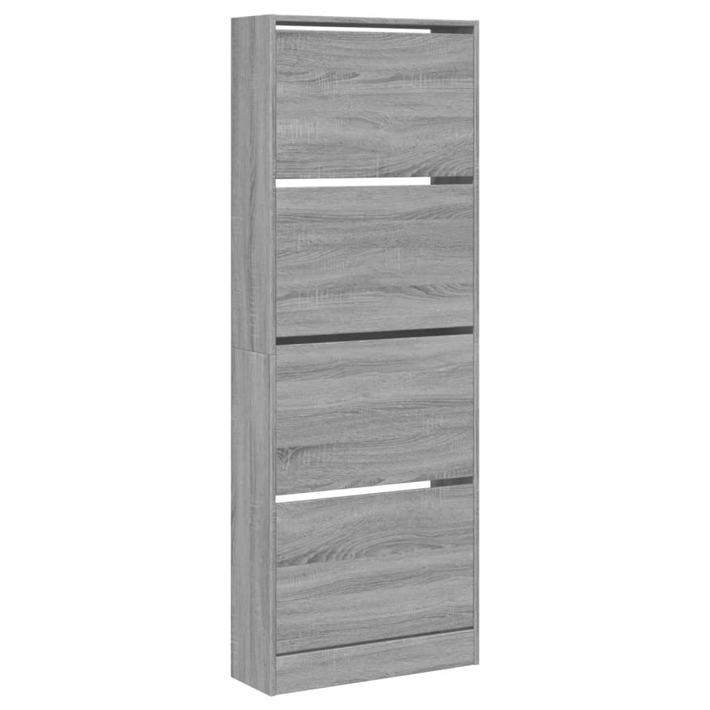 Scarpiera Grigio Sonoma 60x21x163,5 cm in Legno Multistrato 839908