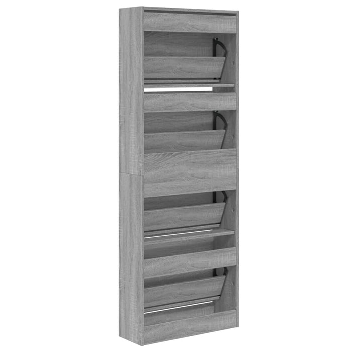 Scarpiera Grigio Sonoma 60x21x163,5 cm in Legno Multistrato 839908