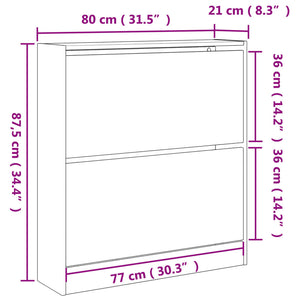 Scarpiera Nera 80x21x87,5 cm in Legno Multistrato